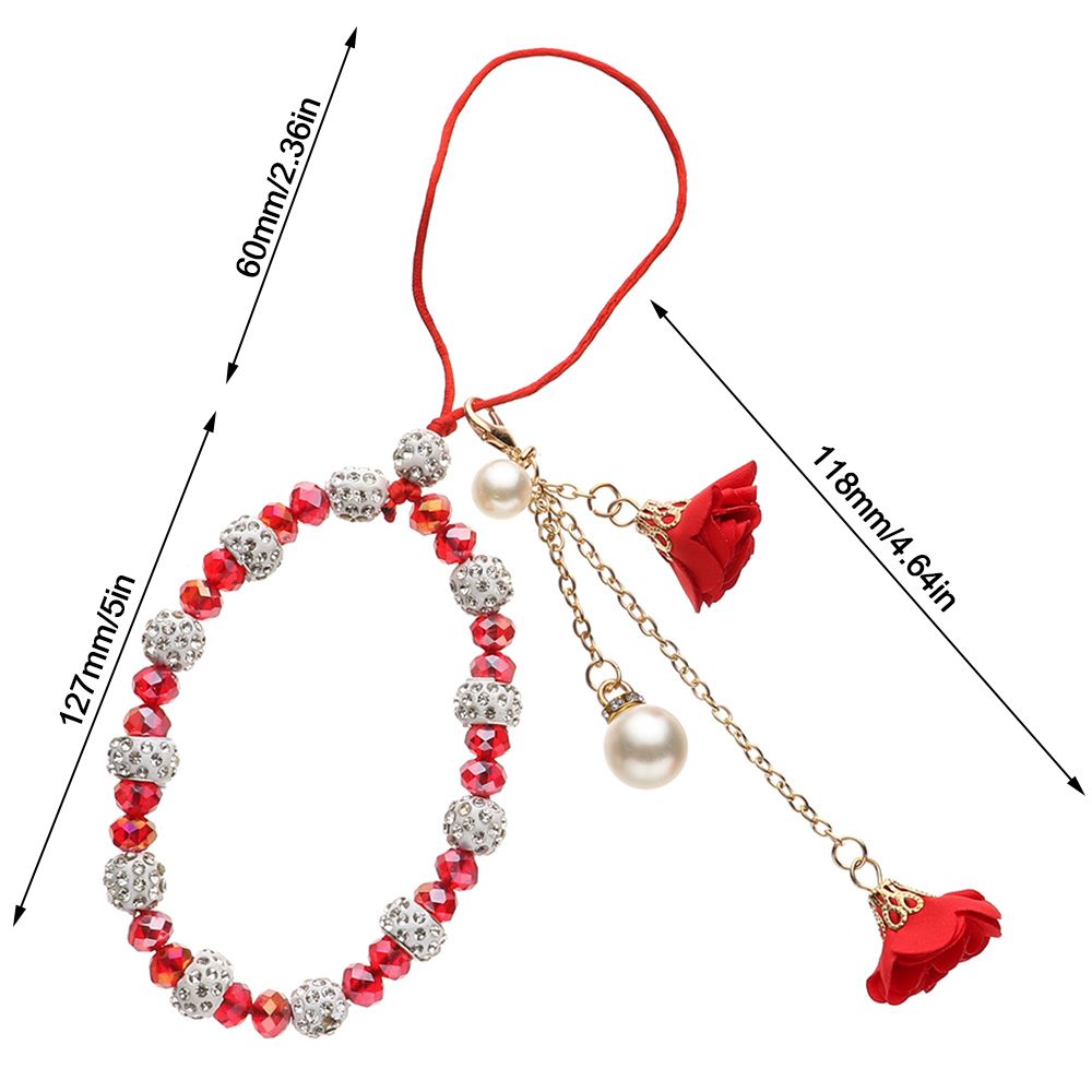 Pendant Flower Bracelet Mobile Phone Lanyard Crystal Phone Straps Hanging Rope Strap Wrist Rope Anti-lost Lanyard