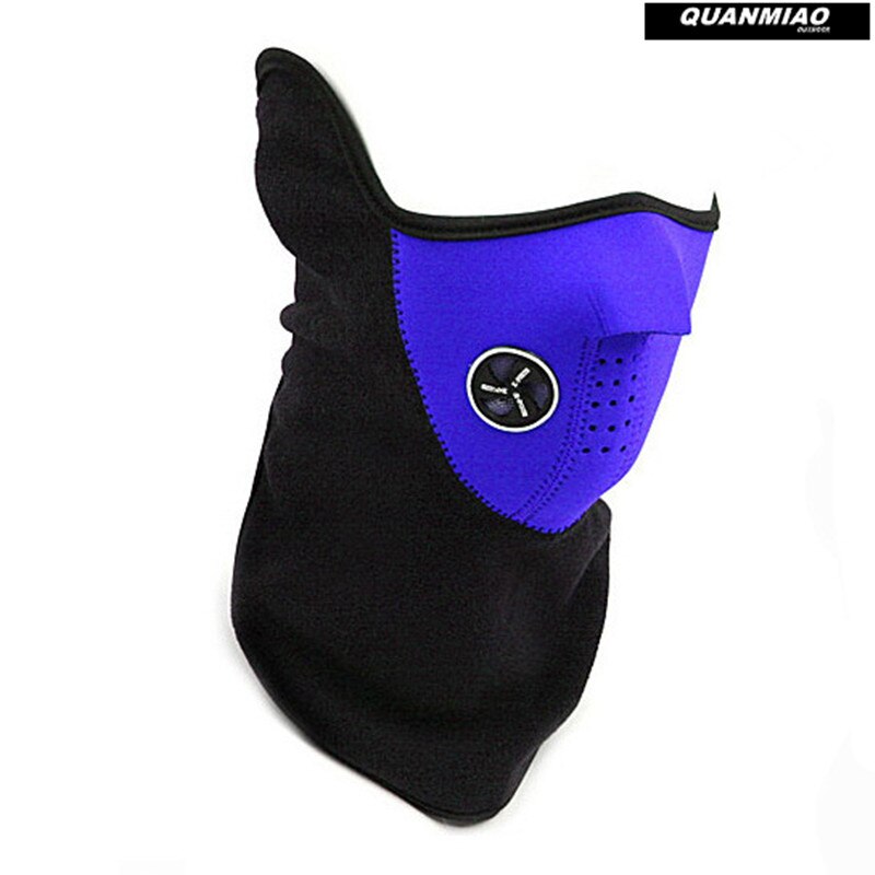 Fleece Fahrrad Hälfte Gesicht Maske Abdeckung Gesicht Haube Schutz Ski Radfahren Sport Im Freien Winter Hals Schutz Schal Warme Maske: Blau