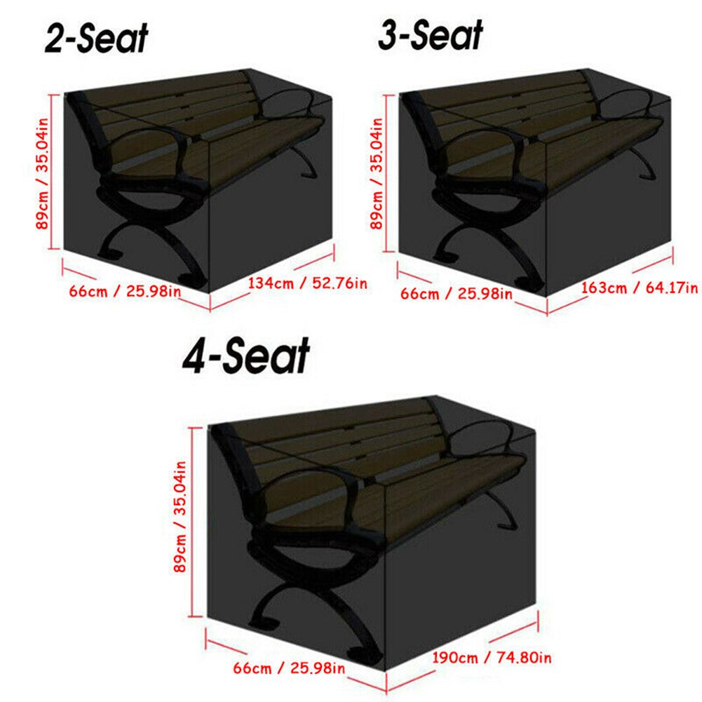 Funda para muebles de exterior de alta resistencia, cubierta para sofá de jardín, 2, 3, 4 asientos, tela Oxford, para Patio y césped, 1 unidad