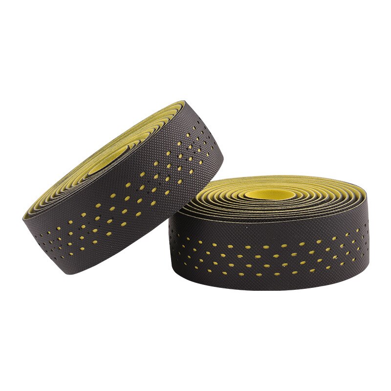 ! Road Bike Bar Tape Lederen Antislip Textuur Fietsstuur Lint Bar Tape: Black and yellow