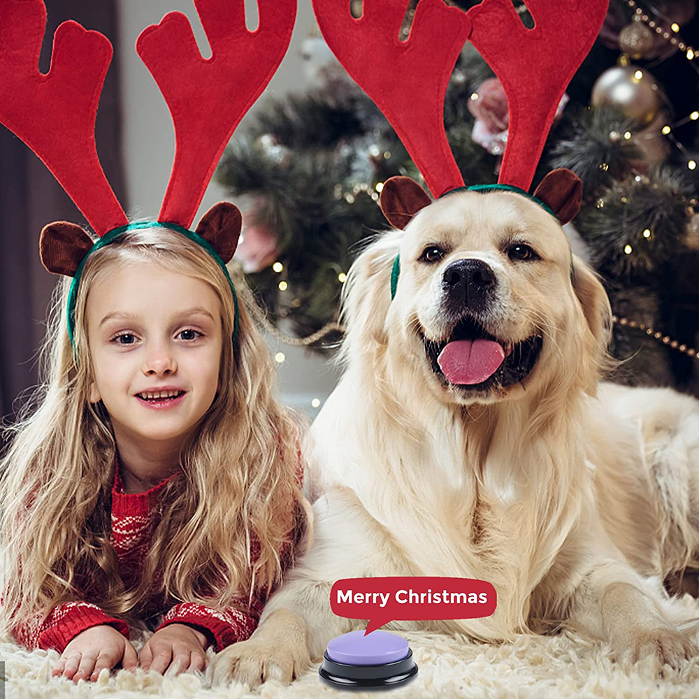 4Pcs Voice Recording Button Recordable Dog Talking Buttons for Communication Dog Voice Command Buttons 30 Second Record