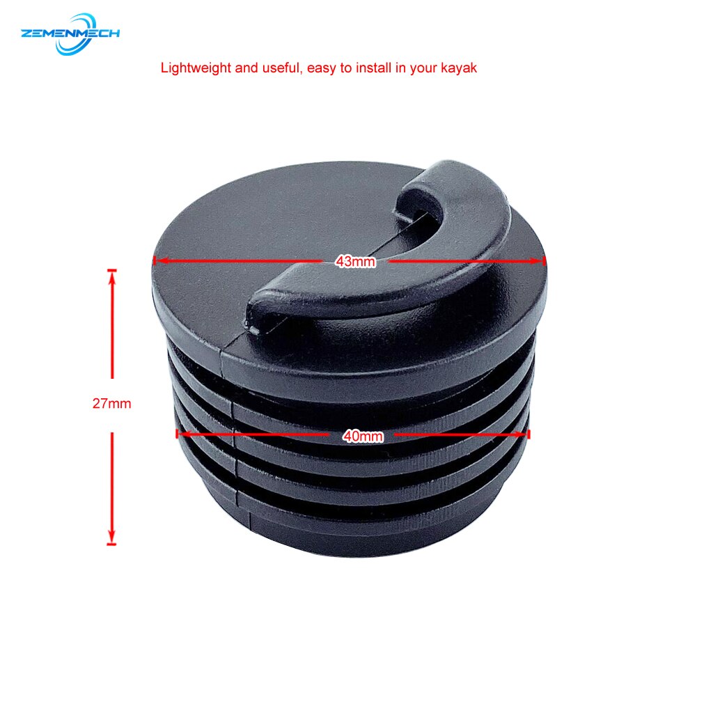2 Stuks Universele 40Mm Zwart Rubber Drain Gaten Stekkers Scupper Stopper Bungs Drainage Kajak Marine Boot Raften Rubberboot Kano vlot