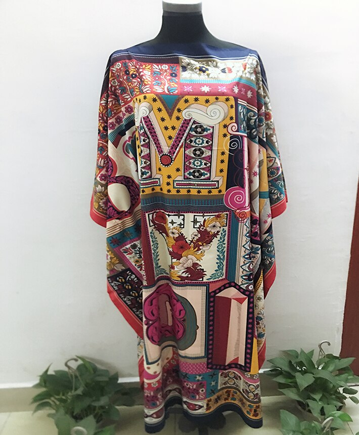 Beautiful Printed Loose Summer Silk kaftan Maxi dress Dashiki moroccan kaftan dubai muslim dress African dresses: Default Title