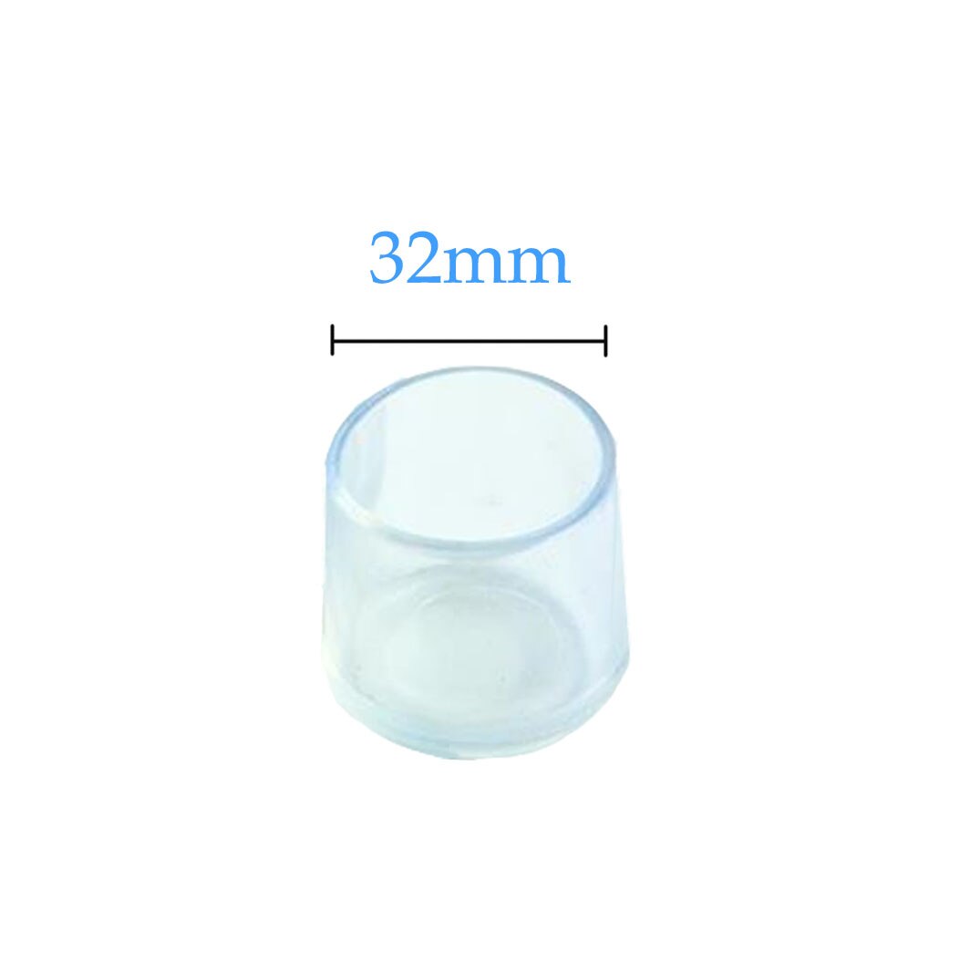 8 stücke Silikon Stuhl Bein Caps Füße Pads Möbel Tisch Stuhl Bein Boden Füße Cap Cover Schutz Transparent möbel beine: circle 32mm