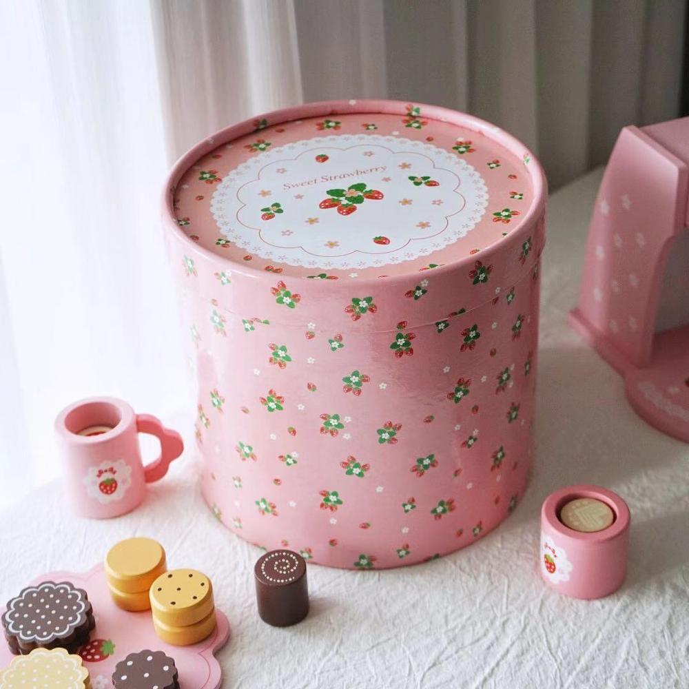 Wooden Coffee Machine Kinchen Items Dinner Plate Tea Cup Set Realistic Pink Wooden Coffee Maker Kitchen Accessories