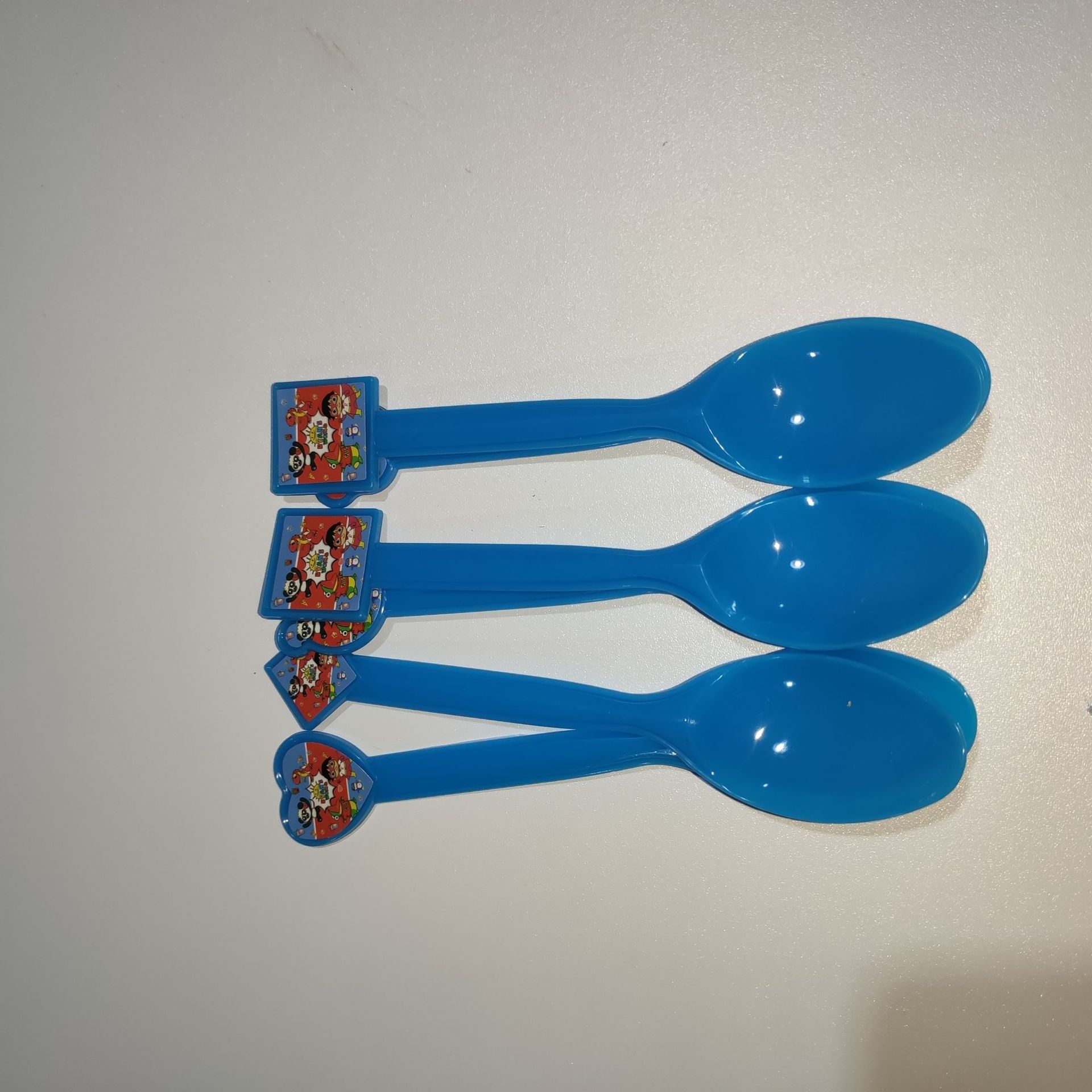 disposable party decoration red Ryan theme birthday children's cup and saucer banner top hat party supplies baby shower: Spoon x 10