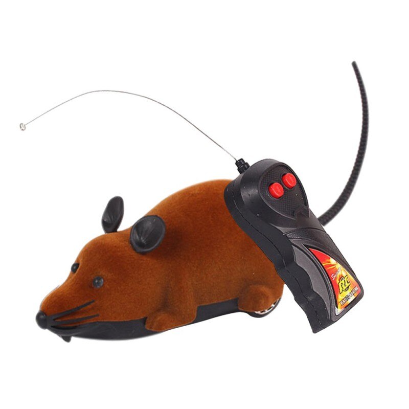 Fun RC souris jouet animaux chat jouet souris pour enfants jouets chat jouet sans fil télécommande souris électronique: C