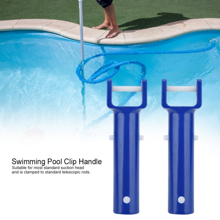 2 stk blå swimmingpool v form klip børstehoved håndtag udskiftning pool rengørings tilbehør tilbehør til pool rengøringsværktøj håndtag
