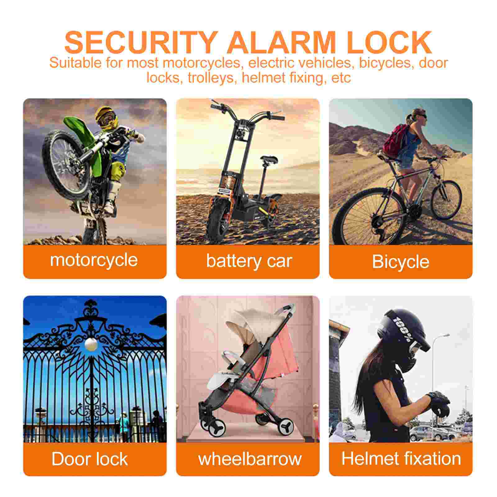 1 Satz Motorrad Sicherheits schloss Alarm Scheiben schloss Diebstahls icherung Fahrrad Rolle Schloss mit Erinnerungs kabel