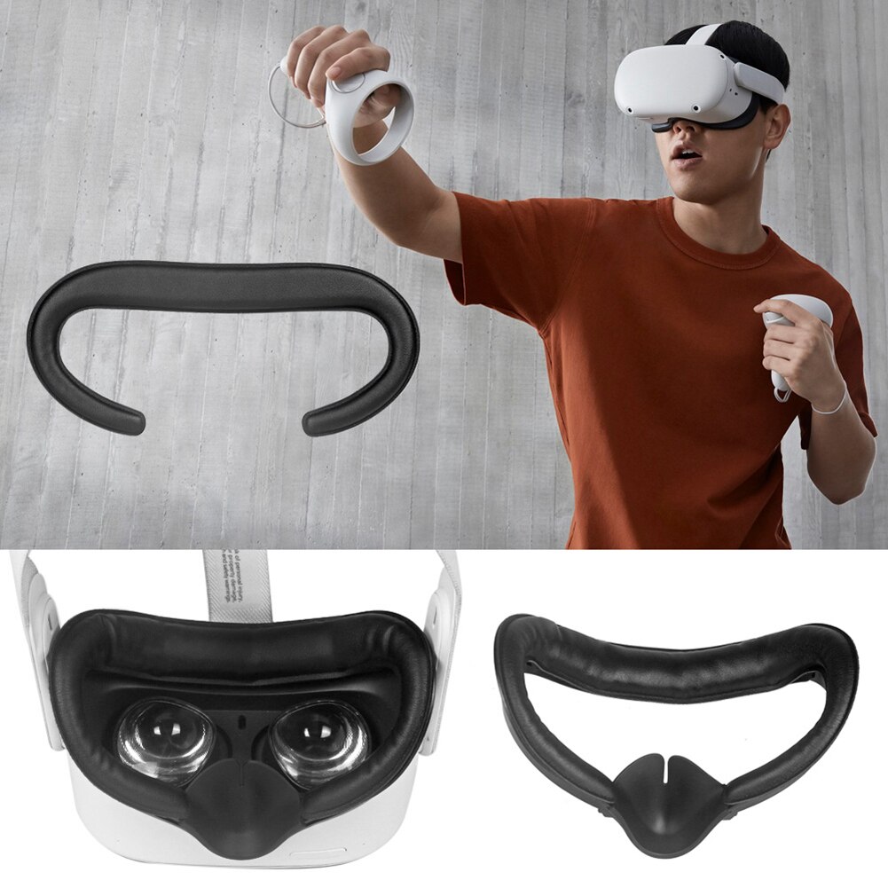 Gesichtsauflage aus pu-leder und schaumstoff für oculus quest 2 , ersatz-komfortlinsenabdeckung, zubehör für oculus quest 2