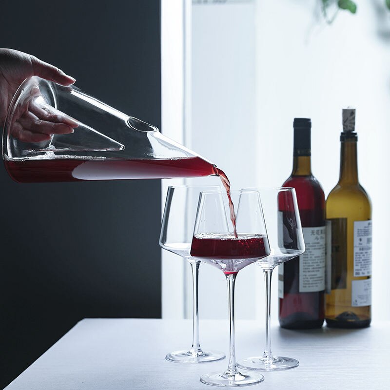 Carafe à Vin Rouge en Forme de Pyramide, Pichet Verseur Cascade à Respiration Rapide avec Séparateur pour Bouteille de Brandy, de Sherry ou de Champagne