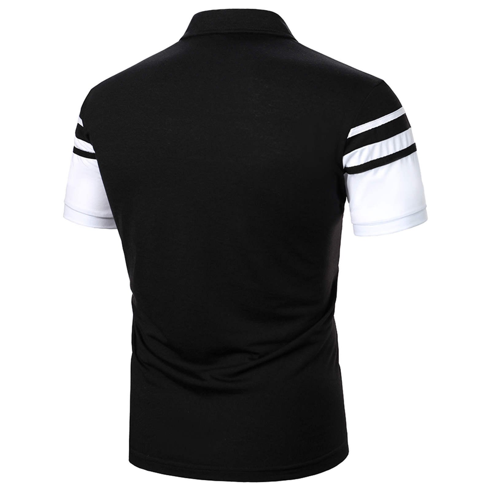 Men Polo Shirt Summer Short-sleeved Business Polo Shirt Men's Lapel Casual Thin Section Breathable Letters British Short