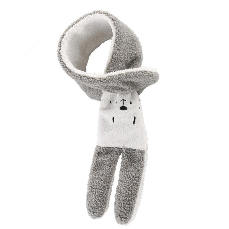 Bufanda cálida bebé niños invierno imitación piel de cordero otoño invierno cálido Collar chal bufandas Niños Accesorios para 0-3 años bebé: Gris