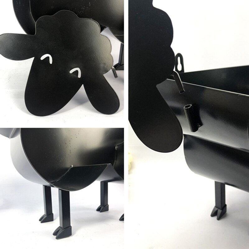 JFBL Cute Sheep Toilet Paper Roll Holder Black Toilet Roll Holder Free Standing Or Wall Mounted Tissue Paper Stand