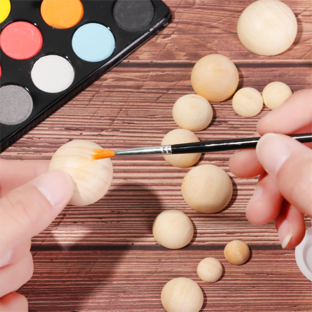 5/10 Pcs Eco-Friendly Natural Half Wooden Beads Wood Half-faced Split Round Balls for Home DIY Crafts Making Unfinished Supplies