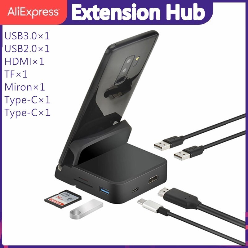 Portable Dock Station Voor Macbook Samsung Huawei Met Type C Naar Hdmi-Compatibele Tv Adapter 15W Snel Opladen docking