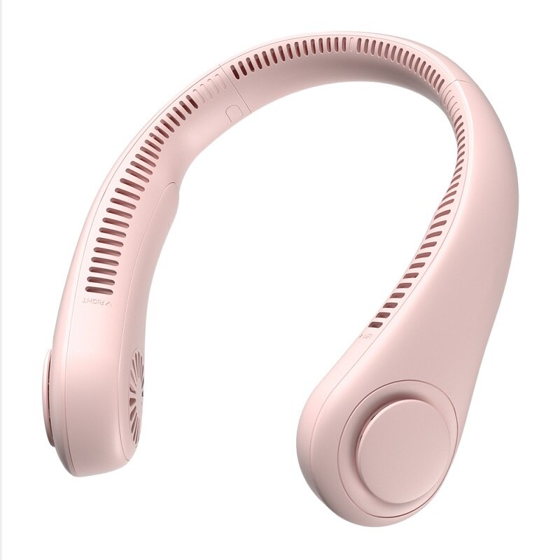 XIAOMI MIJIA Fan Blattloser Ventilator Blattloser Neck Fan Usb Lade Faul Stumm Mini Hängen Neck Kleine Fan Lüfter Dehnbar: Pink