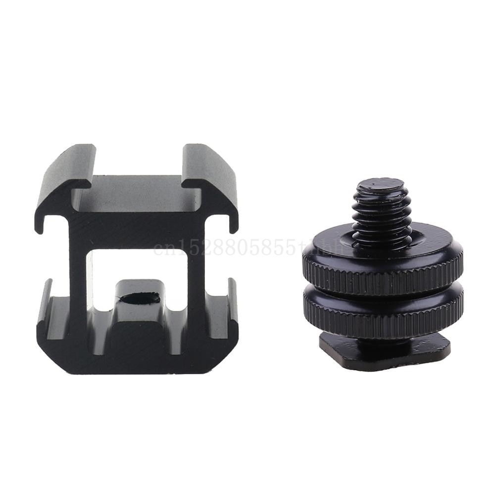 3 Shoe Mount Adapter Dual Screws Stand Holder for DSLR Camera Flash Light