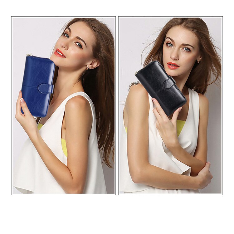 Dames pu leren portemonnee creditcard dames portemonnee lange clutch rits dames effen portemonnee