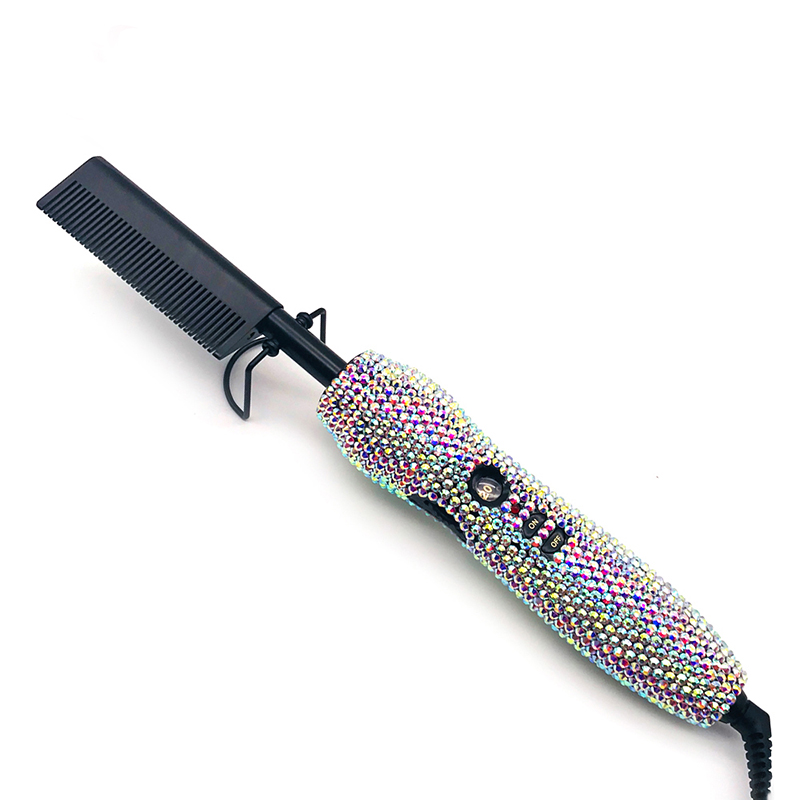 Peigne chauffant électrique pour cheveux, fer à friser, défrisage, biscuits, brosse métropolitaine: Black / Royaume-Uni