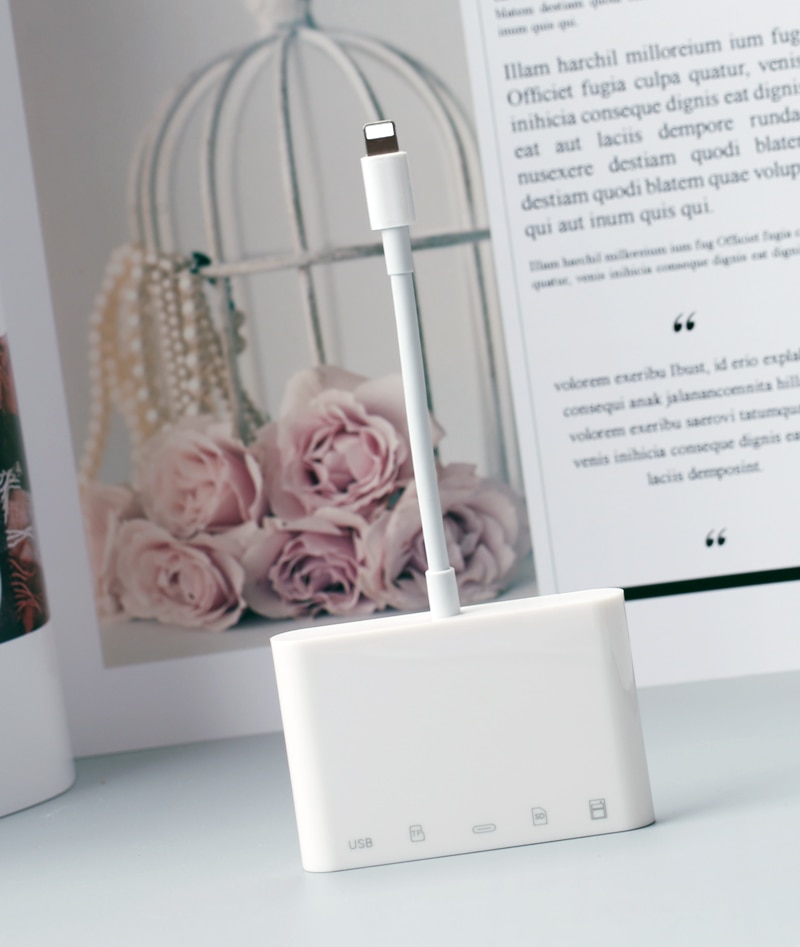 Ios 13 sd tf xqd kort usb 3.0 kortläsare stöd usb mus u flash disk enhet otg adapter för iphone 11 pro max x xs  xr 7 8 12