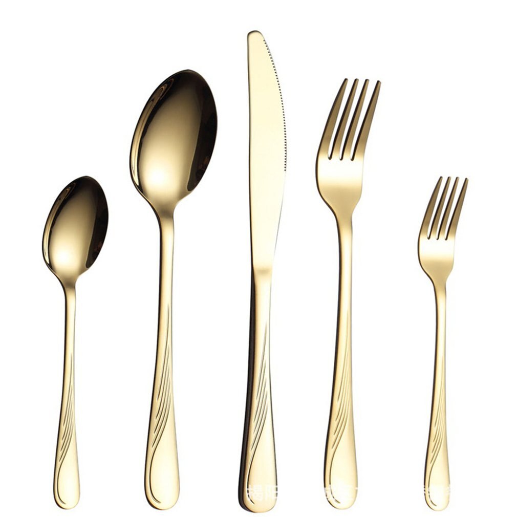 5pcs 7pcs Dinnerware Cutlery Set Tableware Set Cutlery Stainless Steel Spoon Fork Spoon Tableware Kitchen Spoon And Fork Set: Orange