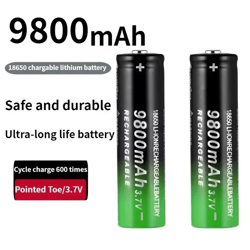 Neuer 18650 Li-Ion-Akku 9800 mAh, wiederaufladbarer 3,7 V-Akku für LED-Taschenlampen oder Akkus für elektronische Geräte