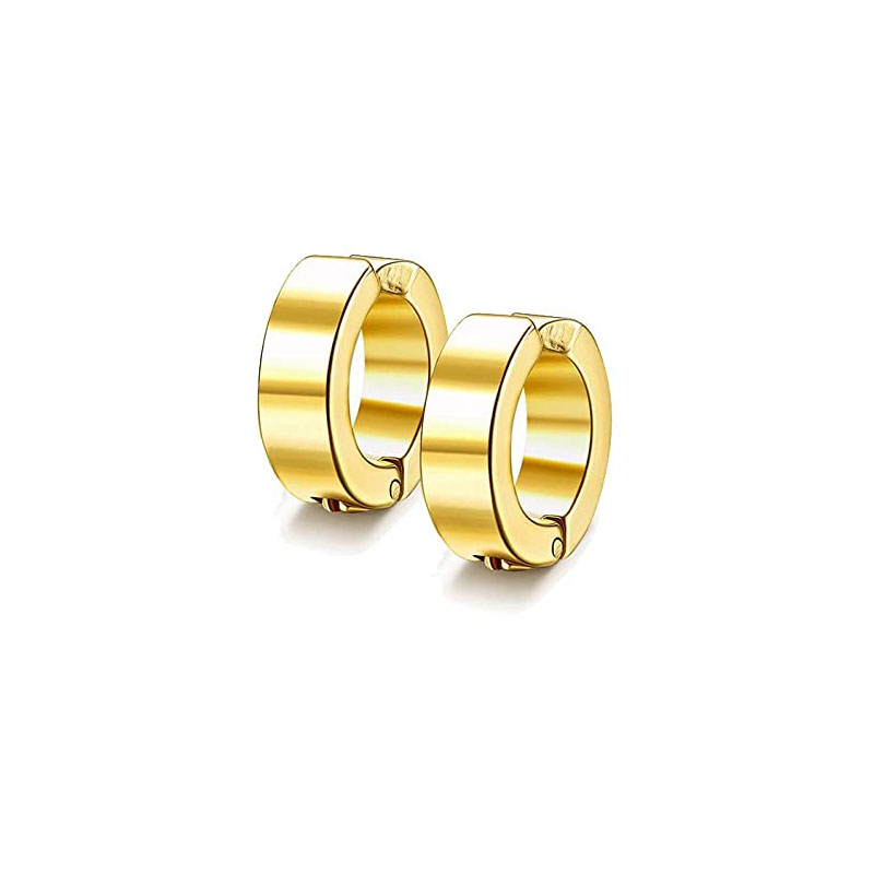 12 Pairs Stainless Steel Non Pierced Magnetic Earrings for Men Women CZ Clip on Dangle Earrings Set Hip Hop Rock Punk Retro: StyleC-Gold-1 pairs