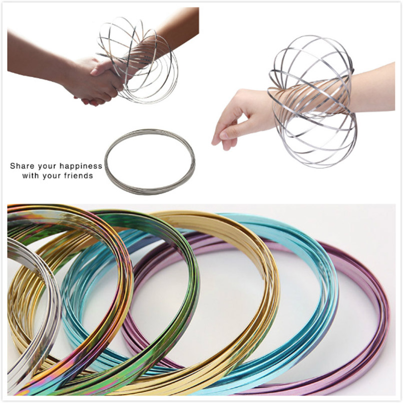 Magic Armband Aniti-Stress Magic Toroflux Grappige Flow Ring Kinetische Voorjaar Speelgoed 304 Rvs Flow Kleur Ringen Speelgoed i0064
