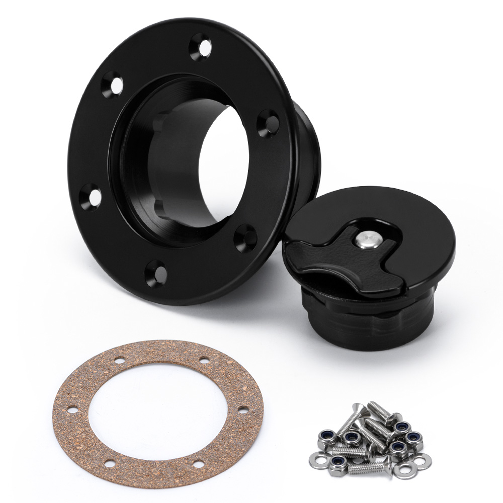 PQY – Neue Billet-Brennstoffzelle/Kraftstoff-Überspannungstankdeckel aus Aluminium, Unterputzmontage, 6-Bolzen-Oberflächenoxidationsöffnungs-ID, 35,5 mm PQY-SLYXG01: Black