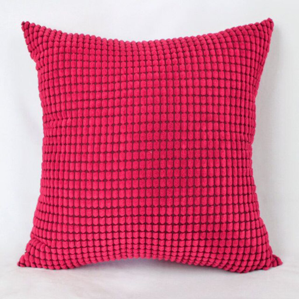 Almohadón decorativo liso y suave de pana de 1 Uds., conjunto de fundas de almohada, funda de cojín para sofá, dormitorio, coche de 24x24 pulgadas 60x60 cm: Red