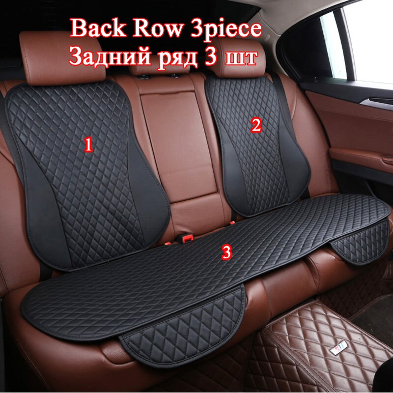 Car Seat Covers Easy Clean Car Seat Cushions,universal Pu Leather Non Slide Waterproof Seats Cover Fits For Lada Granta E1 X36: New Black BackRow