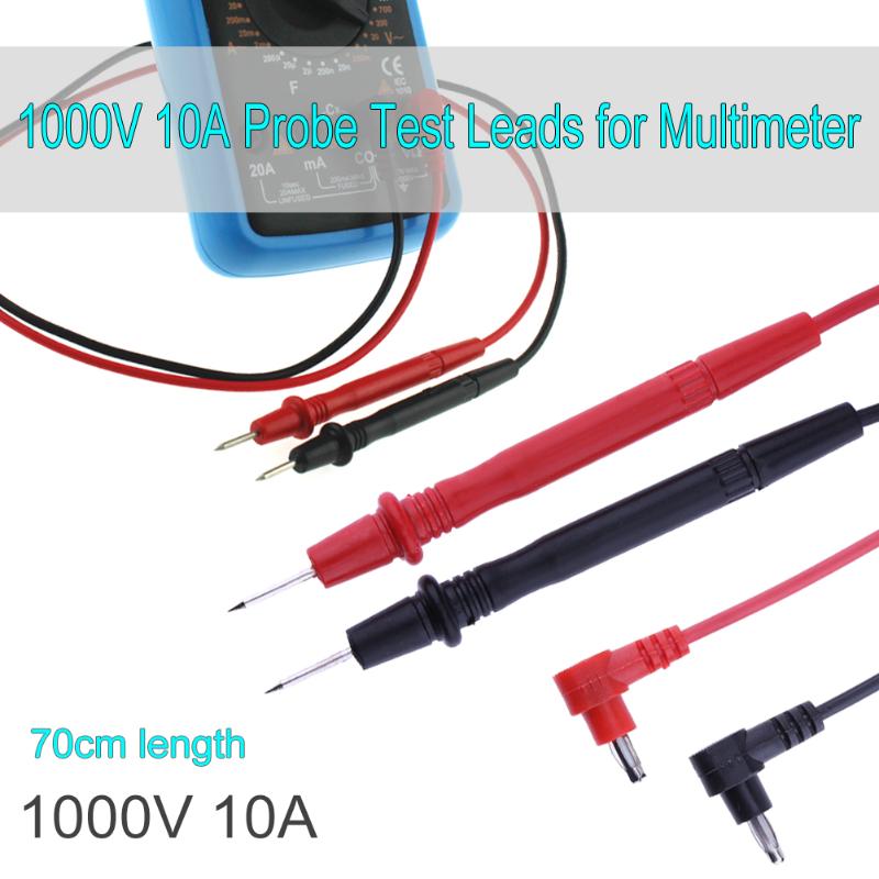 1 par universell 1000v 10a sonde testledninger til digital multimeter multi måler tester bly sonde ledning penn kabel