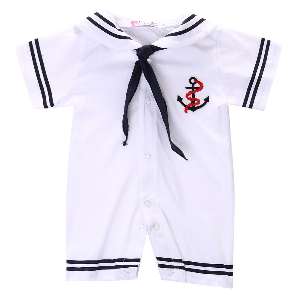 Sjömanskrage kortärmad baby boy jumpsuit