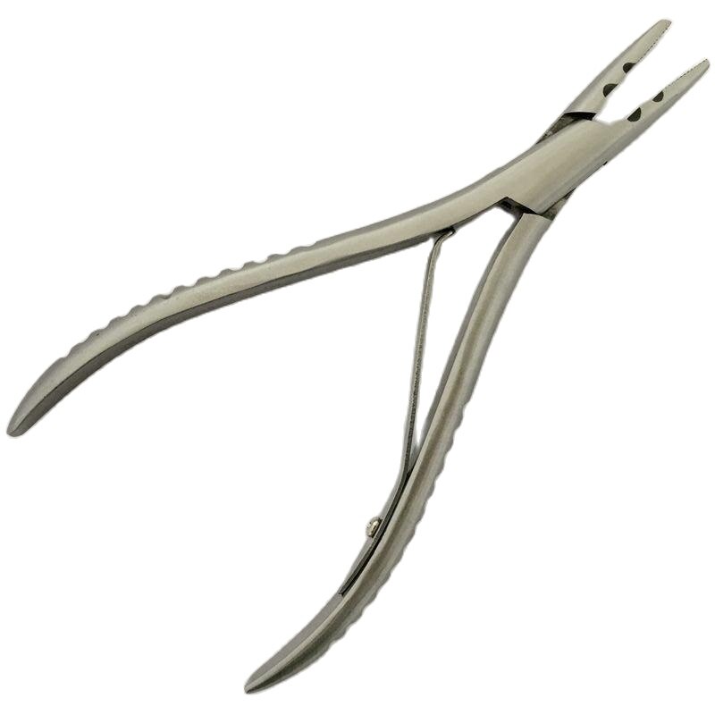 1 stk/partij 7 inch Zilver Roestvrij Staal Hair Extension Tang met twee gaten Keratine Hair Extensions Gereedschap