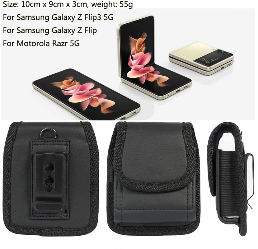 For Samsung Galaxy Z Fold 3 Pouch Belt Clip Holster Phone Case For Galaxy Z Flip 3 Motorola Razr 5G Oxford Cloth Waist Bag Cover