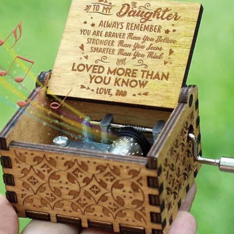 Antieke gesneden houten muziekdoos mijn zonneschijn liefde papa decoratie liefdeskist kerst verjaardag moeder anonieme moeder stuur  c1 g 3