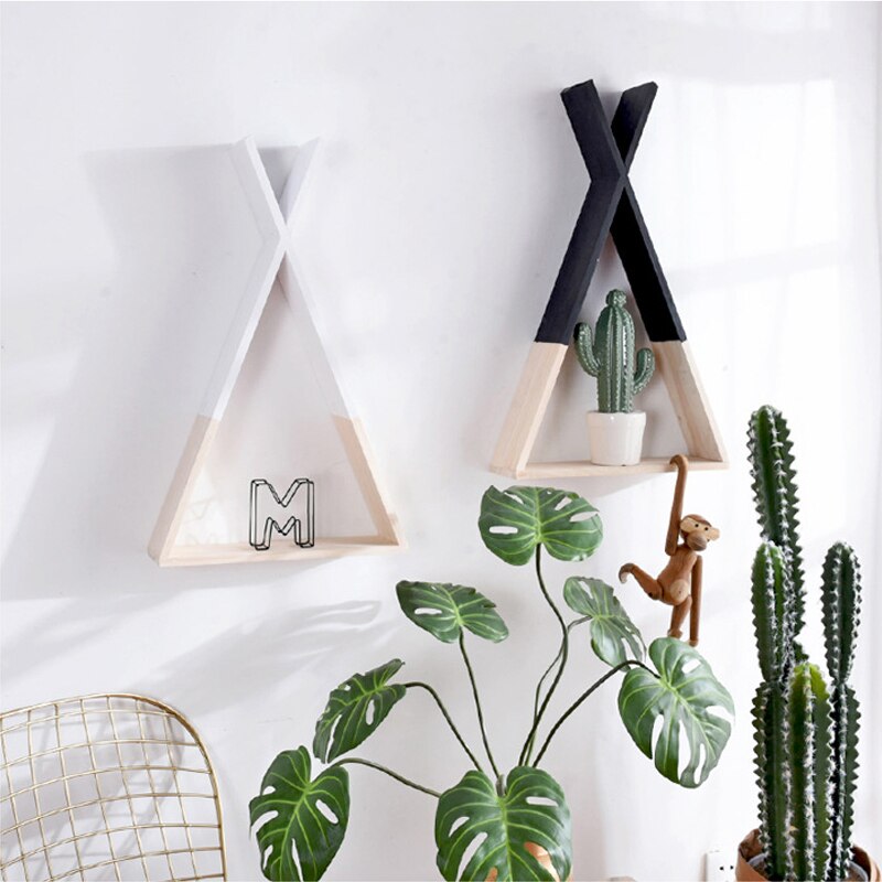 1pc x driehoekige houten plank, decoratieve wandplank voor kinderkamer, jongens en meisjes, decoratie voor de woonkamer, wanddecoratie, houten plank