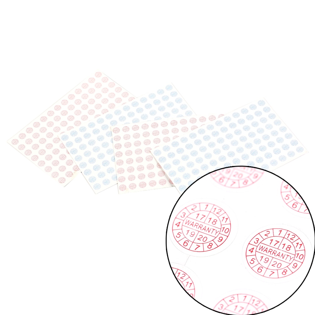 208 stuks garantie sticker veiligheidszegel sticker jaarrond maat 10*10mm rood blauw kleur breekbaar label