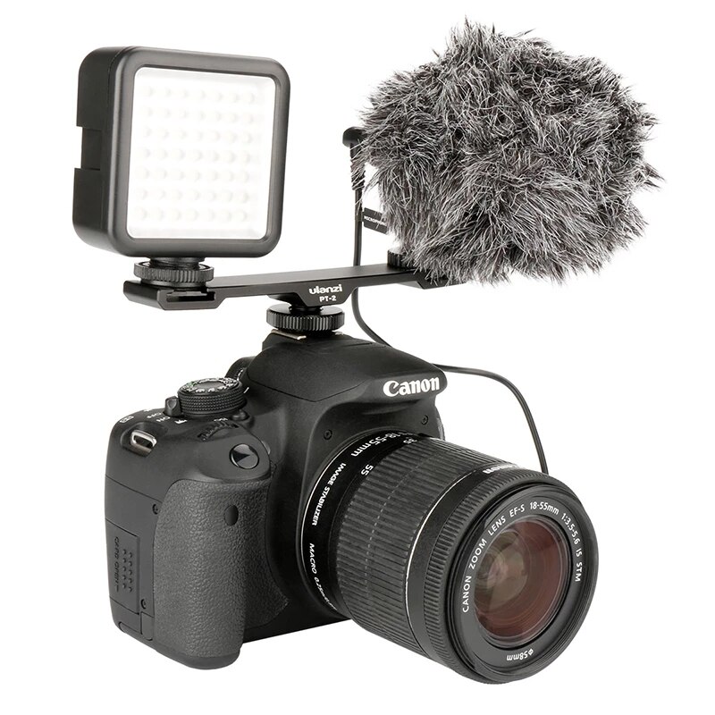 Ulanzi-Micrófono de aluminio para cámara de vídeo, placa de extensión de montaje en frío Dual, accesorio Vlogging para trípode