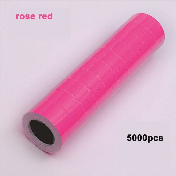 10 Rolls (6000Labels) wit Zelfklevend Prijs Label Label Sticker Kantoorbenodigdheden Enkele Rij Supermarkt Prijs Papieren Etiketten: rose red