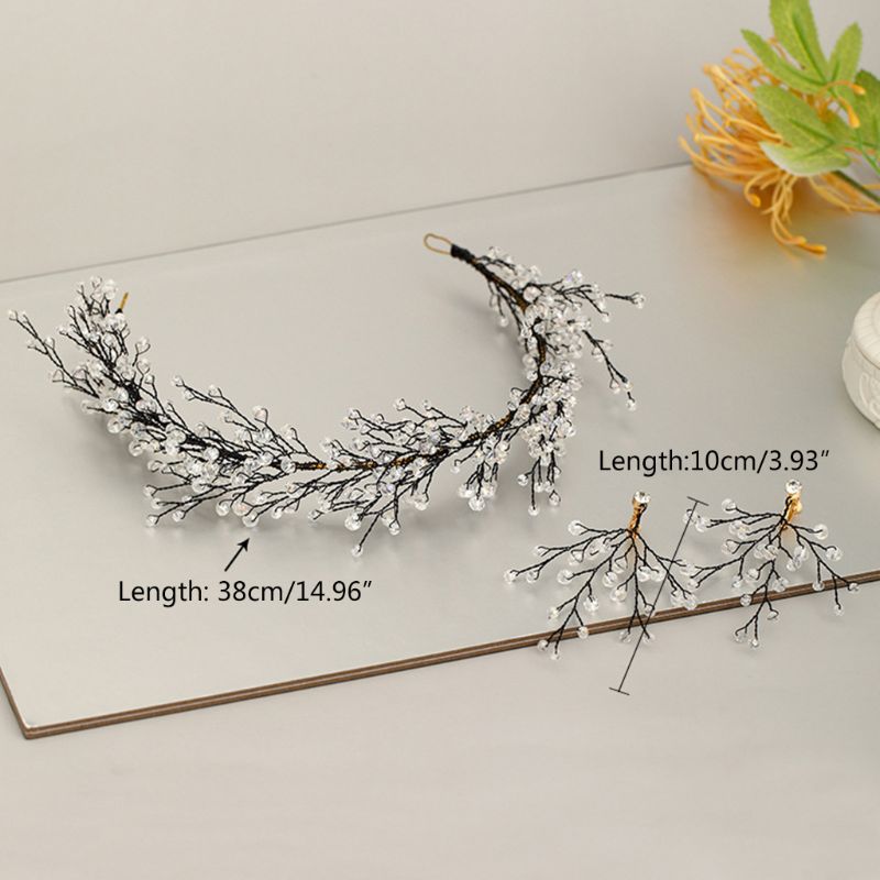Bruids haarringen met strass steentjes, oorbellen, bruidshoofddeksels, decoratieve sieraden voor dames, set  u2jf