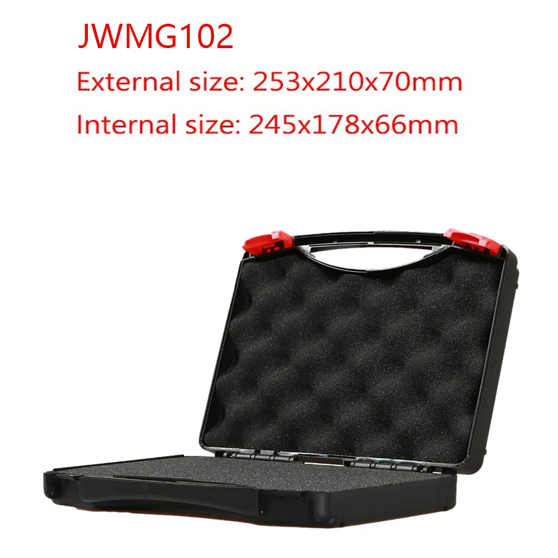 Suitcase Tool Box With Spong Complete Toolbox Cases Portable Plastic Tool Case Safety Equipment Instrument Case: DARK GRAY