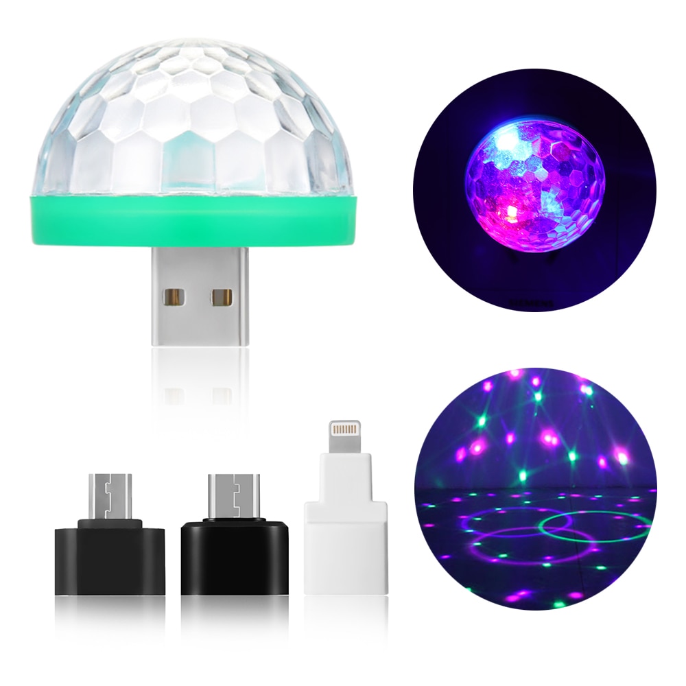 Maan licht LED USB muziek magische bal Mobiele telefoon DJ crystal magische bal licht Auto voice control mini disco Podium lichteffecten