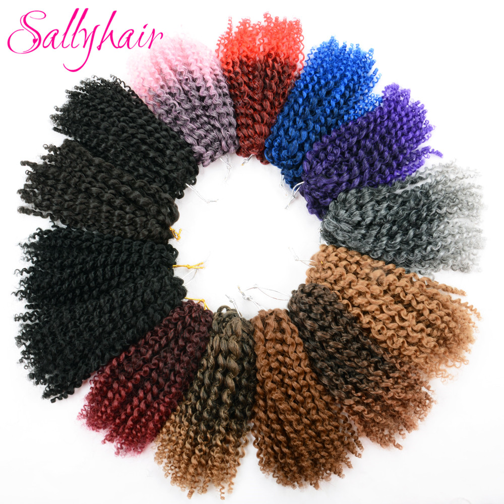 3 unids/set trenzas de ganchillo sintéticas Marley trenza Marlibob Ombre negro marrón púrpura rizado Crochet Jumbo trenzado extensiones de cabello