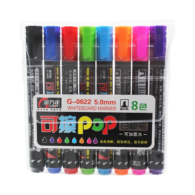 KNOW POP Art Marker 8 Colors/Set 5 mm Repeated Filling Ink Marker Set Best For Manga Poster Advertising Supplies