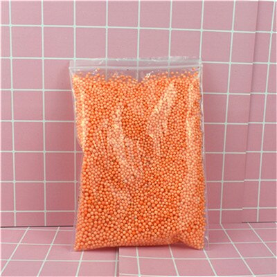 1 Pack Small Slime Beads Ball Foam Beads Mud Accessory Tiny Slime Clay Foam Filler For DIY Supplies: Orange