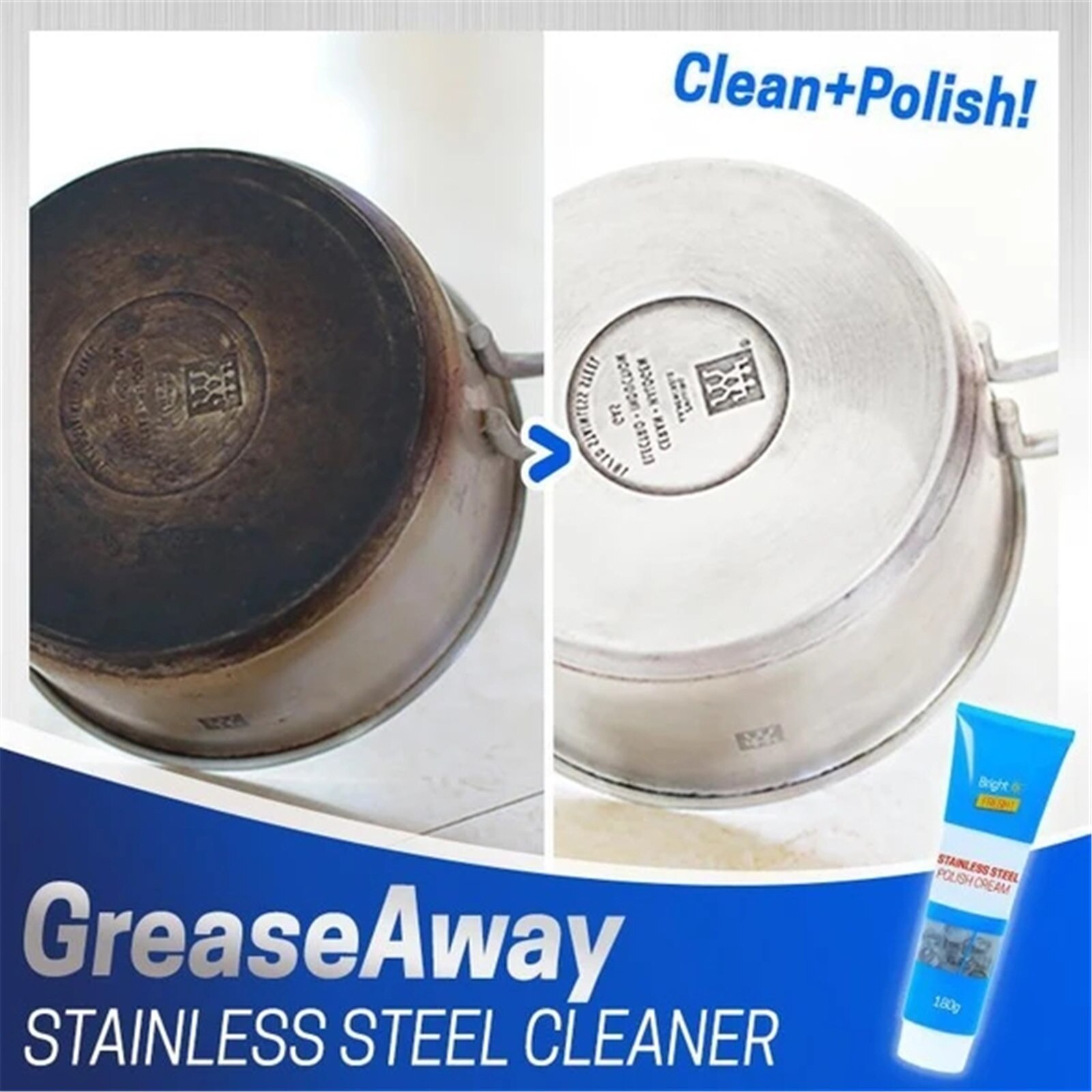 1pc stainless steel cleaning paste kitchen utensil polishing paste metal removal stainless steel grease polishing paste чистый