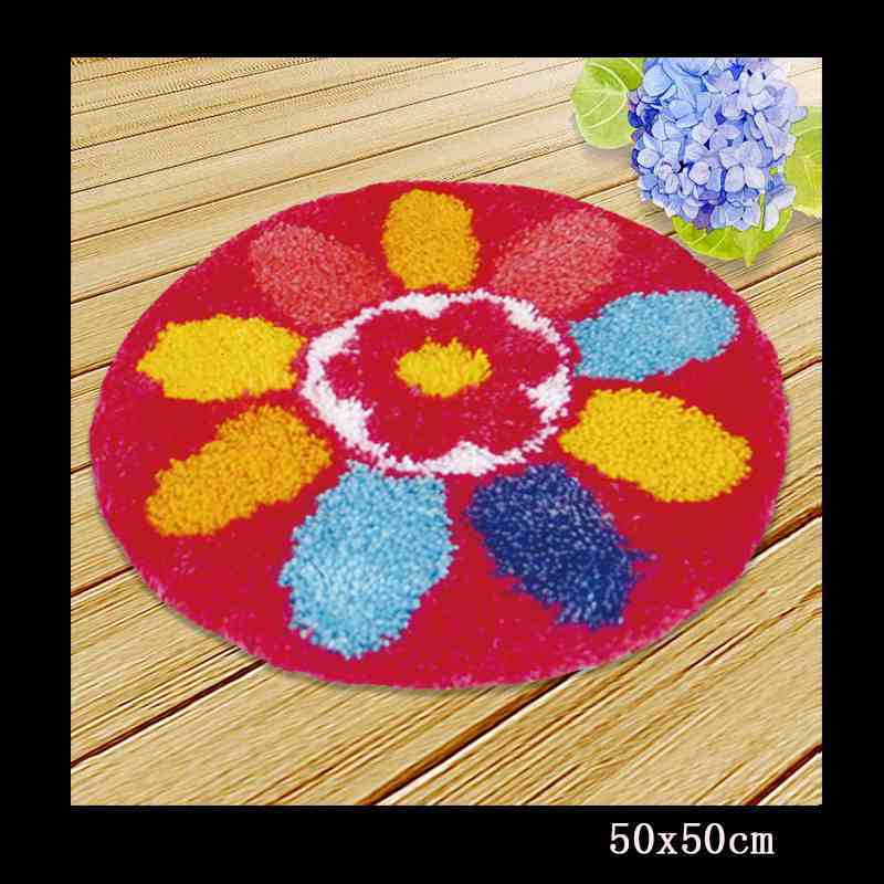DIY juego de aguja de lengüeta cojín de alfombra tapiz bordado hágalo usted mismo pestillo gancho Smyrna botón cojín animales equipo de colchoneta de costura: Purple