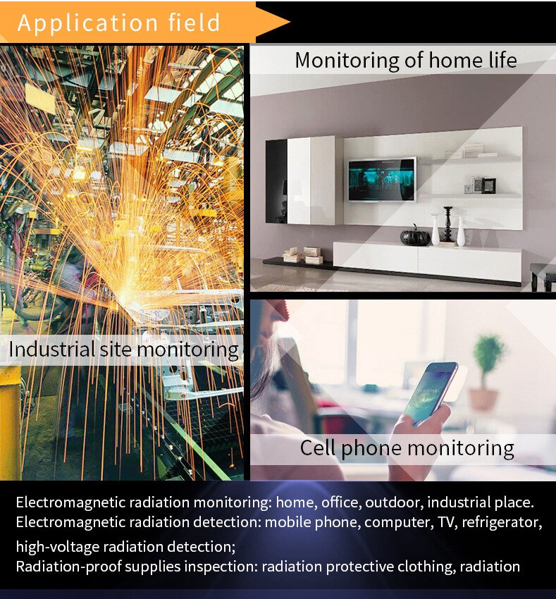 Handheld Digital LCD EMF Meter Electromagnetic Radiation Tester Electric Field Magnetic Field Dosimeter Detector